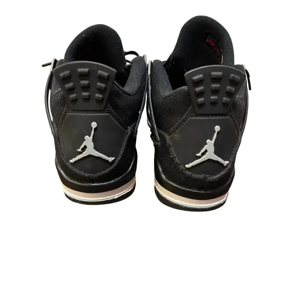 Air Jordan 4 Retro SE GS Black Canvas Sneakers SZ 6.5Y